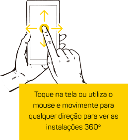 instrução de como usar o tour 360